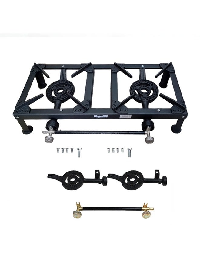 Majestic Majestic Cast Iron Dual Burner Gas Stove 60.5X26.5X13 Cm, Large Cooking Surface, Energy Efficient, Portable And Durable For Home Or Outdoor Use  - Image 4