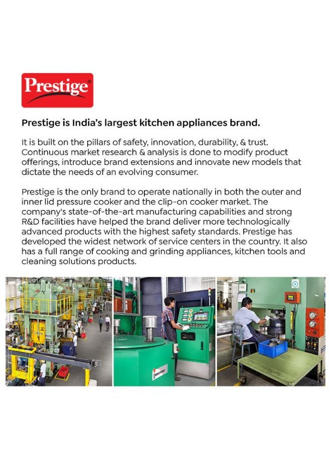 Prestige - طباخ ضغط ميني إس إس بريستيج سفاك 18 سم-2 لتر مع غطاء زجاجي - Image 1