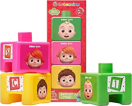 CoComelon 3 x 175ml Stackable Educational Bubble Bath Bottles - Image 4