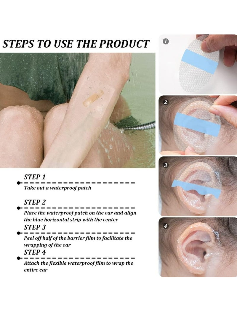 Oasisgalore 30Pcs Shower Waterproof Patch, Breathable Waterproof Transparent Ear Patch (5 x 8 cm, 2 x 3.1 Inch)  - Image 4