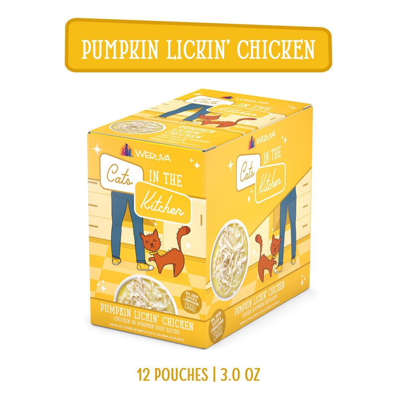 Weruva Cats in The Kitchen, Pumpkin Lickin' Chicken with Chicken Breast in Pumpkin Soup Cat Food, 3oz Pouch (Pack of 12) - Image 2