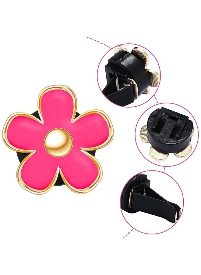 كيلا 6 قطع من مشبك فتحة تهوية السيارة على شكل زهرة الأقحوان، مشبك مخرج معطر الهواء، مشبك مكيف الهواء للسيارة، ديكور داخلي للسيارة (أحمر، وردي، أبيض، 3 سم، 3.3 سم) - Image 3