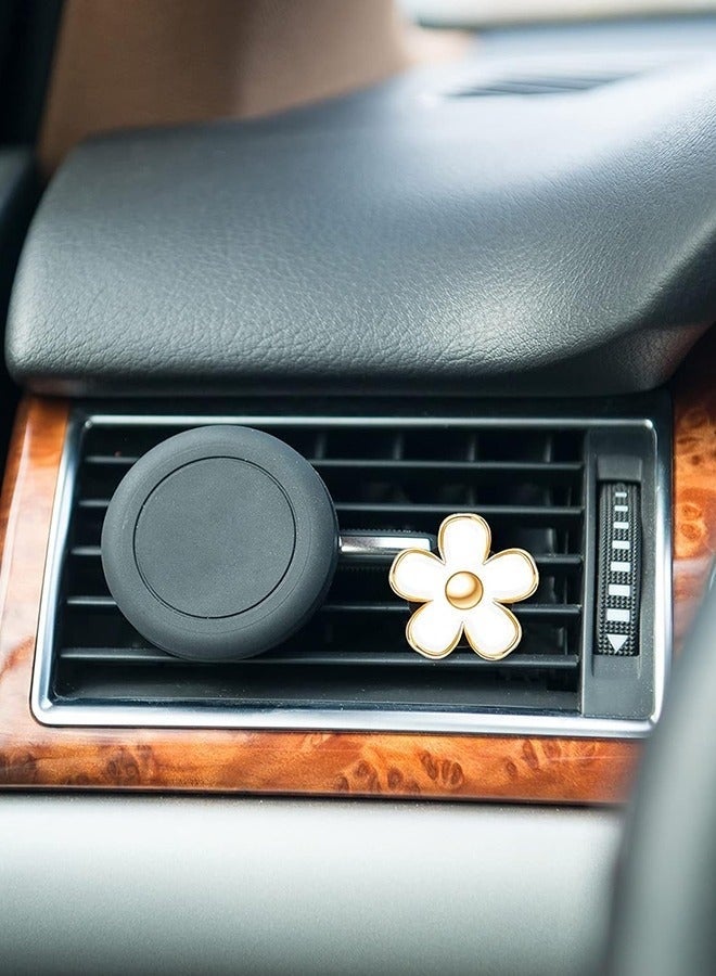 كيلا 6 قطع من مشبك فتحة تهوية السيارة على شكل زهرة الأقحوان، مشبك مخرج معطر الهواء، مشبك مكيف الهواء للسيارة، ديكور داخلي للسيارة (أحمر، وردي، أبيض، 3 سم، 3.3 سم) - Image 5