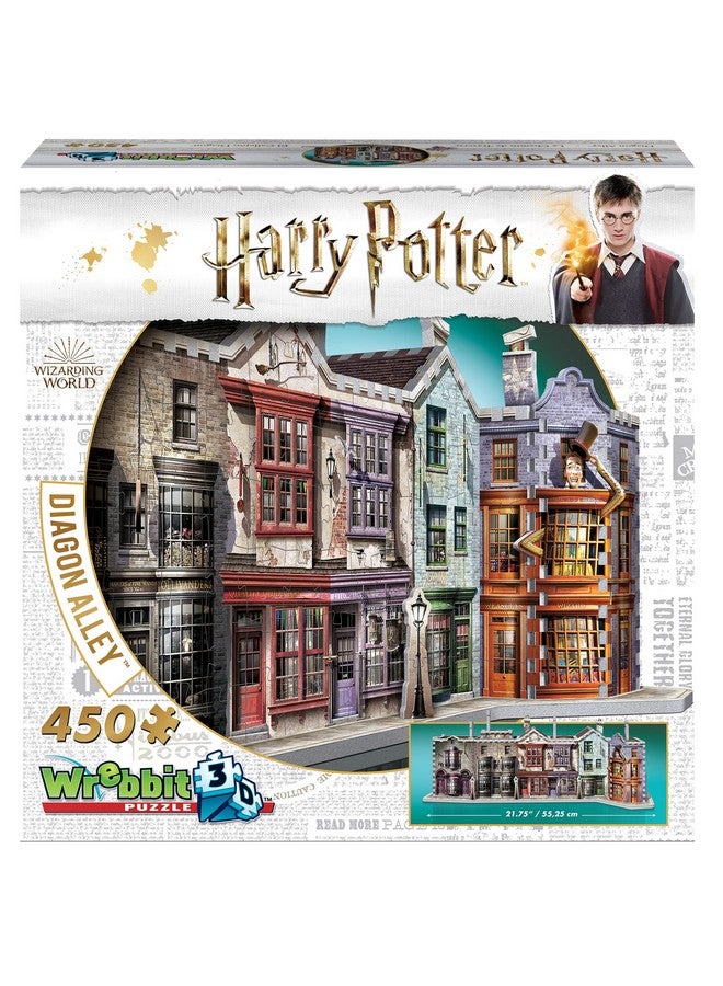 Wrebbit 3D Puzzle Wrebbit3D Harry Potter Diagon Alley 3D Puzzle for Teens and Adults | 450 Real Jigsaw Puzzle Pieces | Not Just an Ordinary Model Kit for Adults for Harry Potter Fans - Image 1