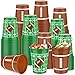 Kochorie 120 Pcs Football Plastic Cups 16 oz Disposable Thick Green Brown Cocktail Drink Cup Bulk Party Supplies for Tailgate Party Favor Game Day Birthday Decoration Sports Themed Event in 2 Designs - Image 3