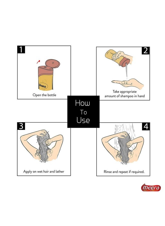 MEERA Herbal Shikakai & Badam Hair Fall Care Shampoo - 180Ml  - Image 3