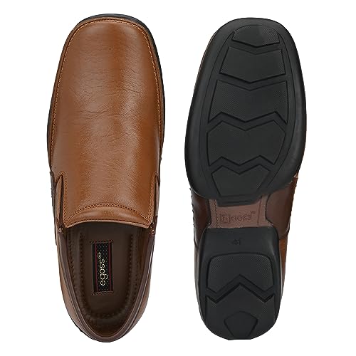 egoss Moccasin Casual Shoes for Men | Genuine Leather | Comfortable & Stylish Footwear | Office & Travel Friendly – G-358 | Tan, 6 - Image 5