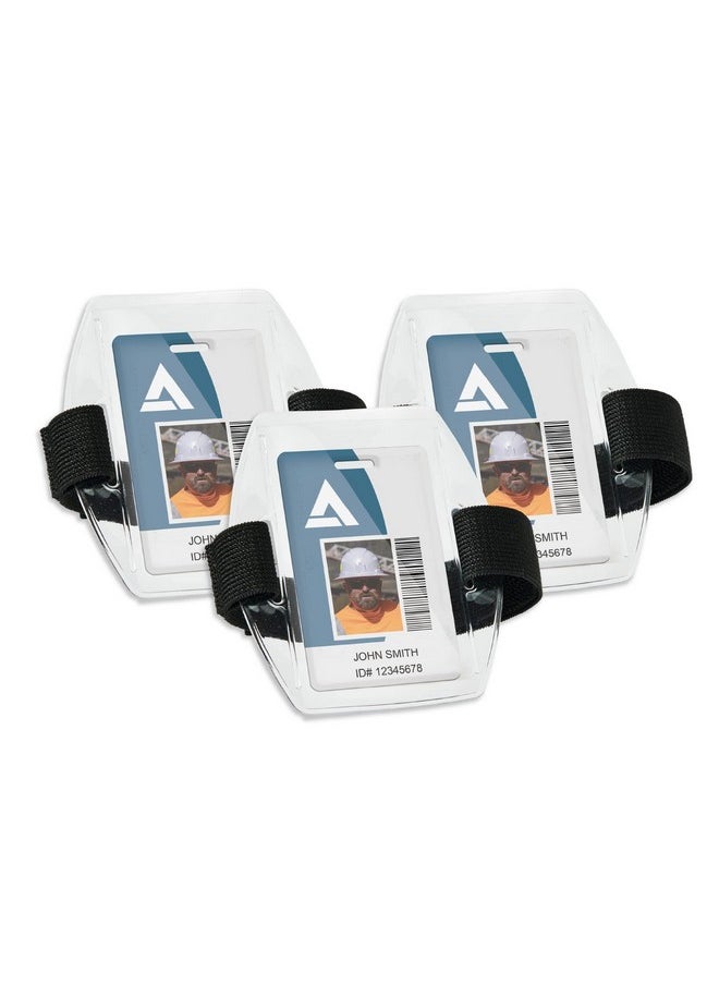 Ergodyne - Squids 3386 Vinyl Arm Band Id/Badge Holder 3Pack Black - Image 1