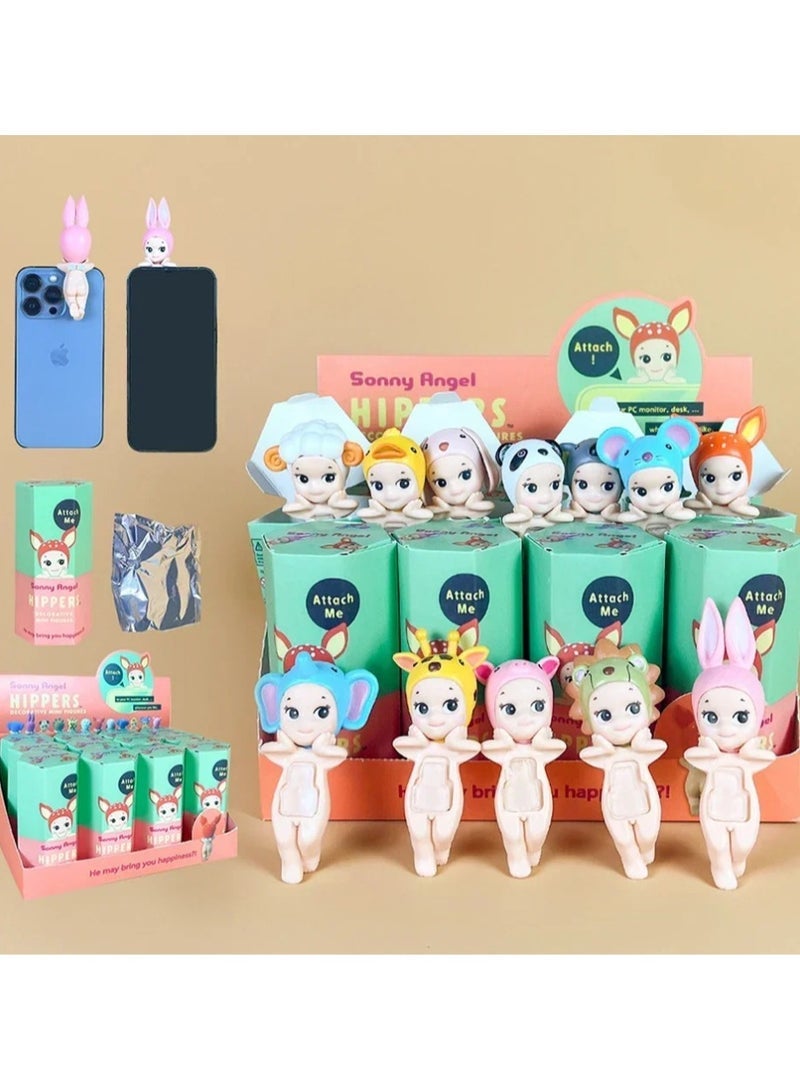 Sonny Angel 12pc Sonny Angel Blind Box 20th Anniversary Hippers Looking Back Anime Figures Ornaments Dolls, Animal style - Image 1