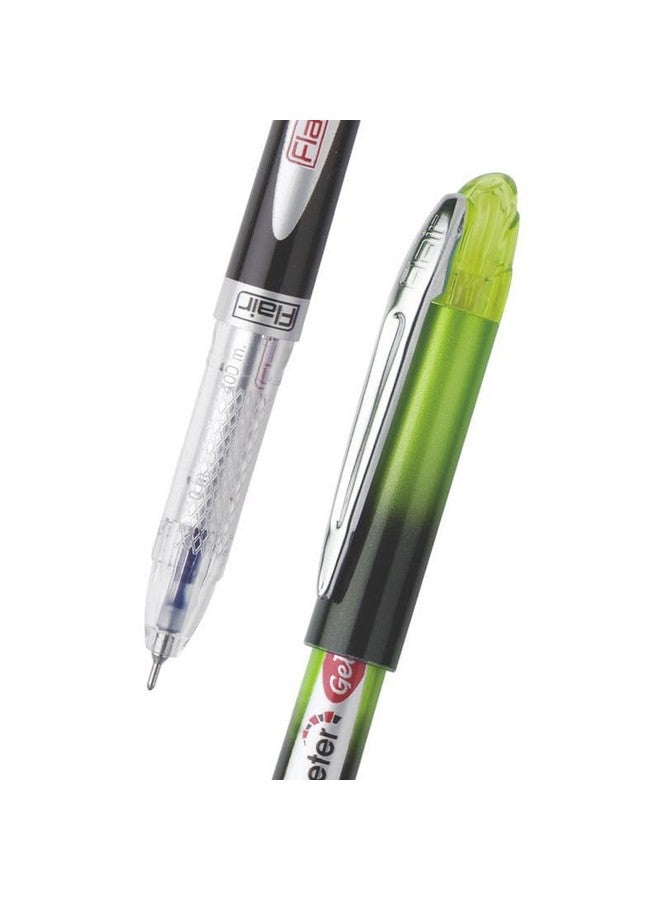 FLAIR Writometer Gel Pen Box Pack | Stainless Steel Tip | Our Longest Writing Pens | Writes Upto 1,200 Meters | Ensures Smoothness & Durability | Blue Ink, Pack of 4 - Image 3