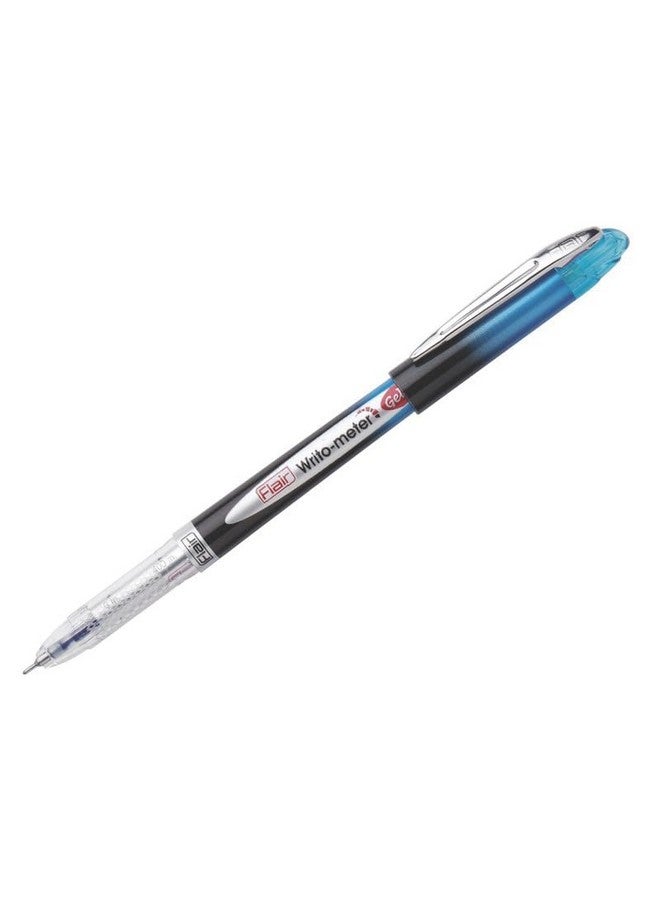 FLAIR Writometer Gel Pen Box Pack | Stainless Steel Tip | Our Longest Writing Pens | Writes Upto 1,200 Meters | Ensures Smoothness & Durability | Blue Ink, Pack of 4 - Image 2