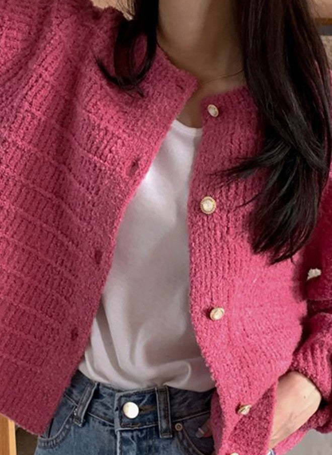 YUNIQEE Pink Knitted Cardigan for Women - Image 2
