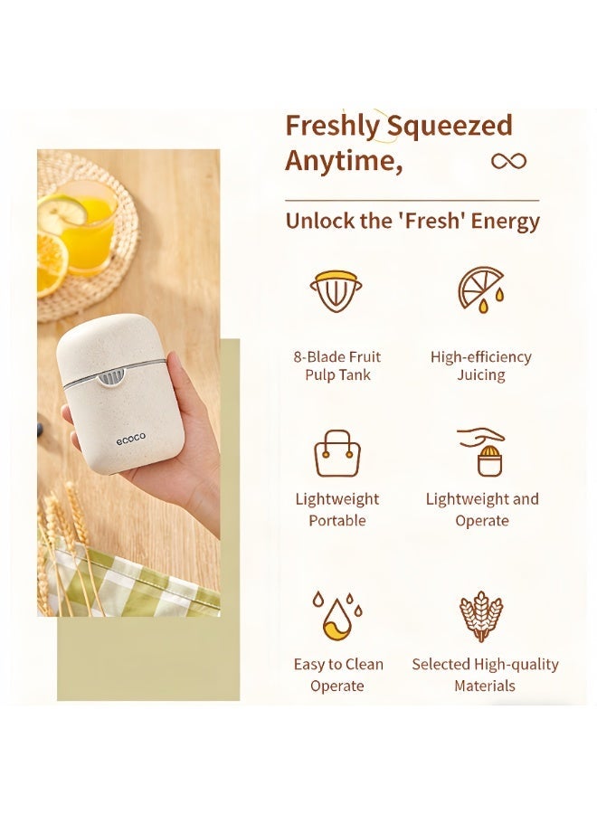 ecoco Manual Citrus Juicer, Handheld Lemon Orange Squeezer with Pulp Separation, Food-Grade Portable Juicer for Home, Camping, Travel - Image 4