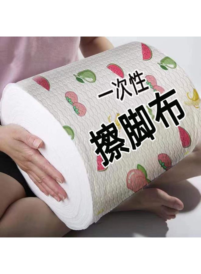 Generic Foot Wipe Special Disposable Foot Wash Towel Foot Wipe Cloth Disposable Thickened Foot Wash Cloth Internet Popular Cloth For Lazy People-Color:*/[enlarged And Thickened + Pattern] + 8 Times Water Absorption-Specifications:Extra Large Roll [use 400 Times] + Can Be Used Repeatedly  - Image 1