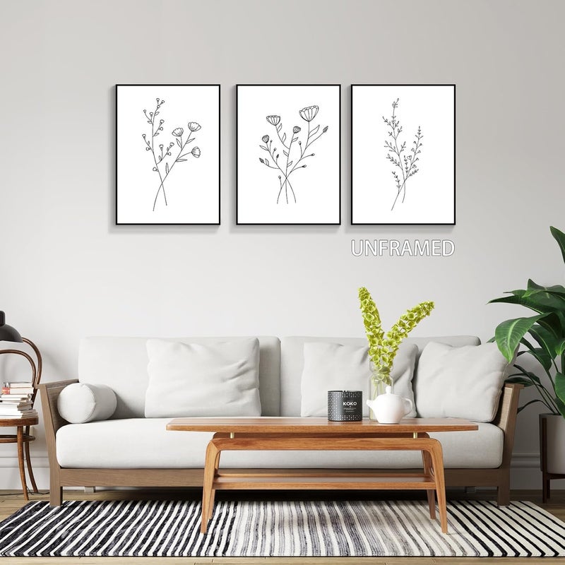 DFAIUY Vintage Wildflowers Botanical Canvas Wall Art Set - Image 4