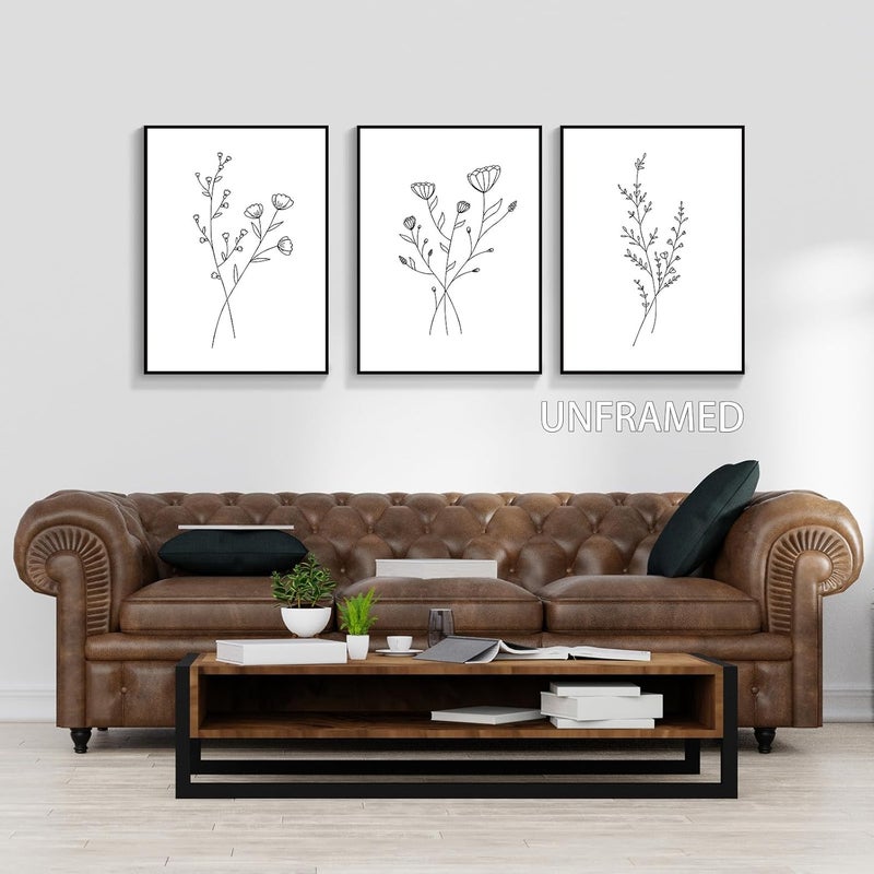 DFAIUY Vintage Wildflowers Botanical Canvas Wall Art Set - Image 3
