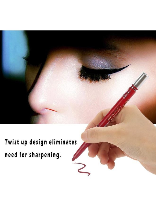 Linble Eyeliner Pencils - 12 Colors Retractable Eye Makeup Liners for Women, Easy Apply Colored Eyebrow Pencil Waterproof Soft Crayon Eye Shadow Set - Image 3
