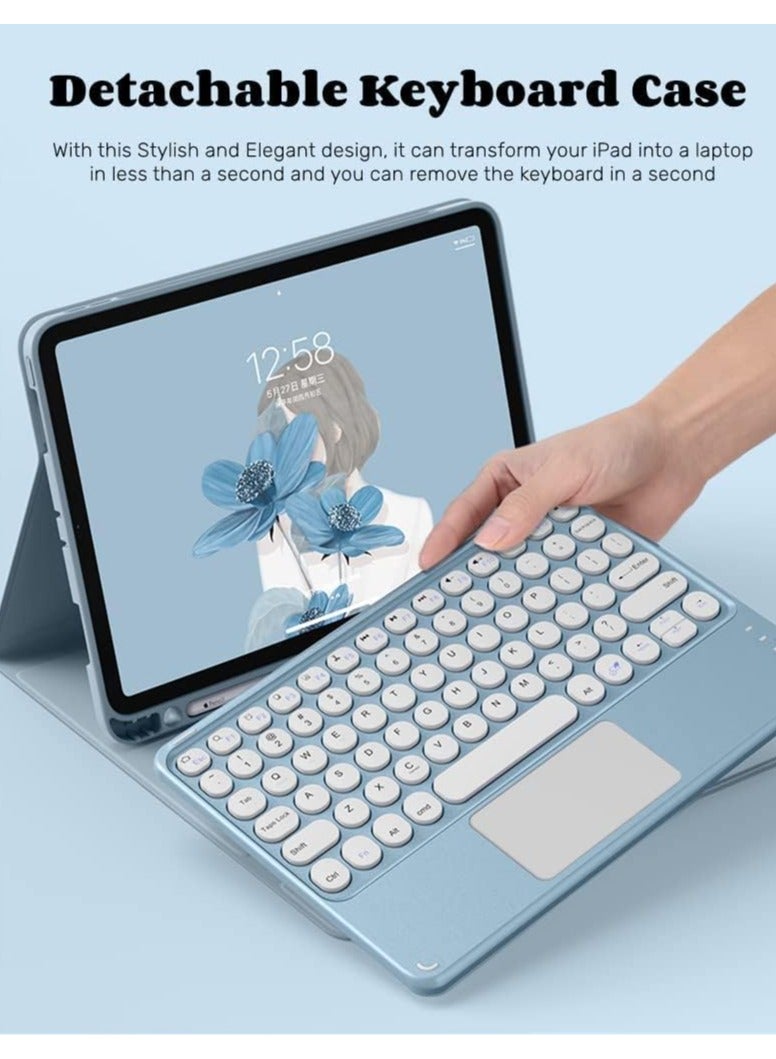 Keyboard Case for iPad 10th Generation 10.9 Inch 2022 -Touchpad Detachable with Pencil Holder -Slim Leather Folio Smart Cover Gen 10.9-inch - Image 3