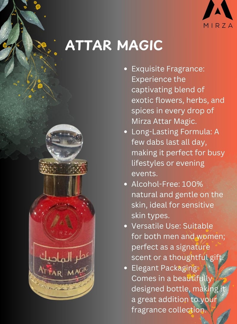 MIRZA ATTAR MAGIC Perfume Oil 13ml Attar - Long Lasting Concentrated Perfume For Men and Women Premium Arabian Fragrance | Alcohol-Free. - Image 2