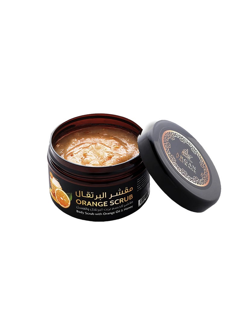Argan Package – Luxurious Body Scrub with Argan Oil, Orange & Honey – For Gentle Exfoliation, Softening & Nourishing the Skin – 250 g