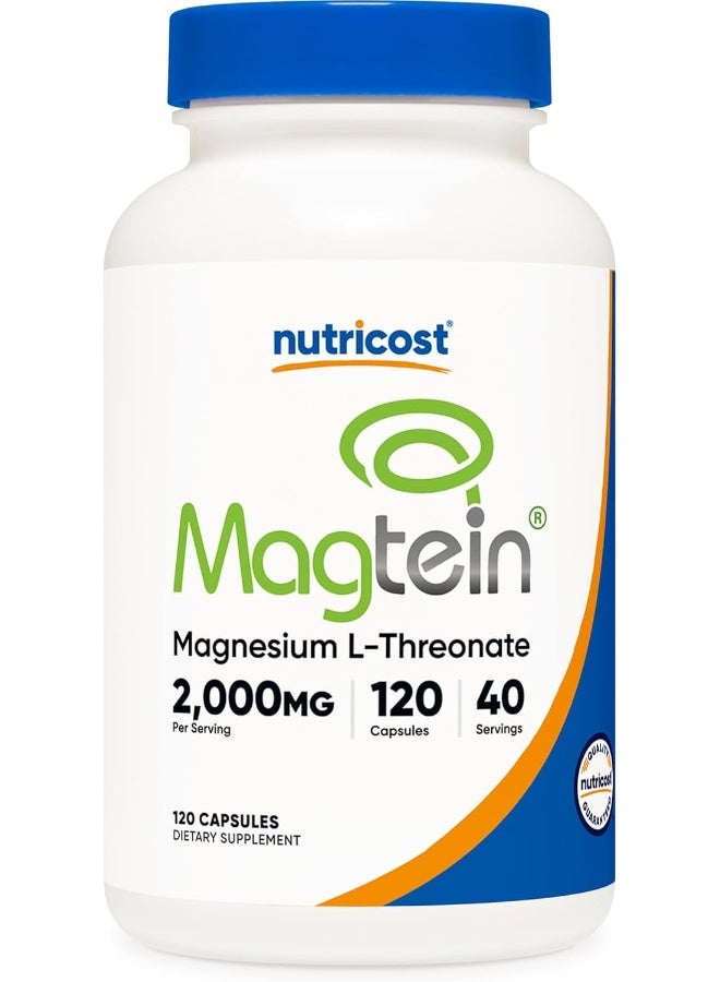 Nutricost Magnesium L-Threonate As Magtein 2000mg, 120 Capsules - Non-GMO, Gluten Free, Vegetarian Friendly - Image 1