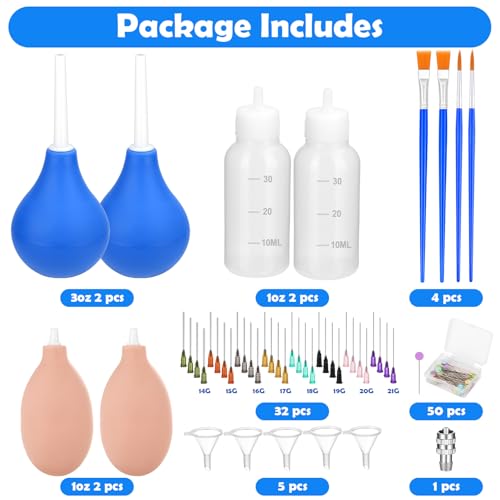 Jollidecor 98 PCS Pottery Tools Supplies Precision Tip Applicator, Clay Slip Trailing Bottles with Needles Glaze Brushes, Ceramic Tool Set with Squeeze Graduated Bottle for Glaze - Image 3