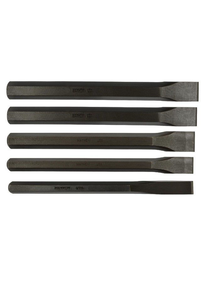 Mayhew 61512 Hardened Steel Long Cold Chisel Set, 5-Piece,Black