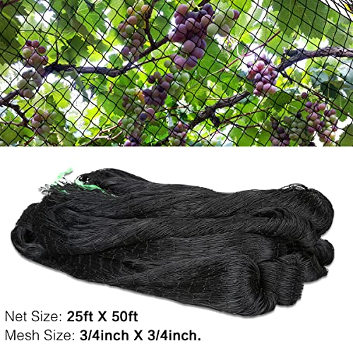 OGORI 25' x 50' Bird Netting Heavy Duty Nylon 3/4" Mesh Garden Netting Protect Fruit Trees, Plants and Vegetables - Image 2