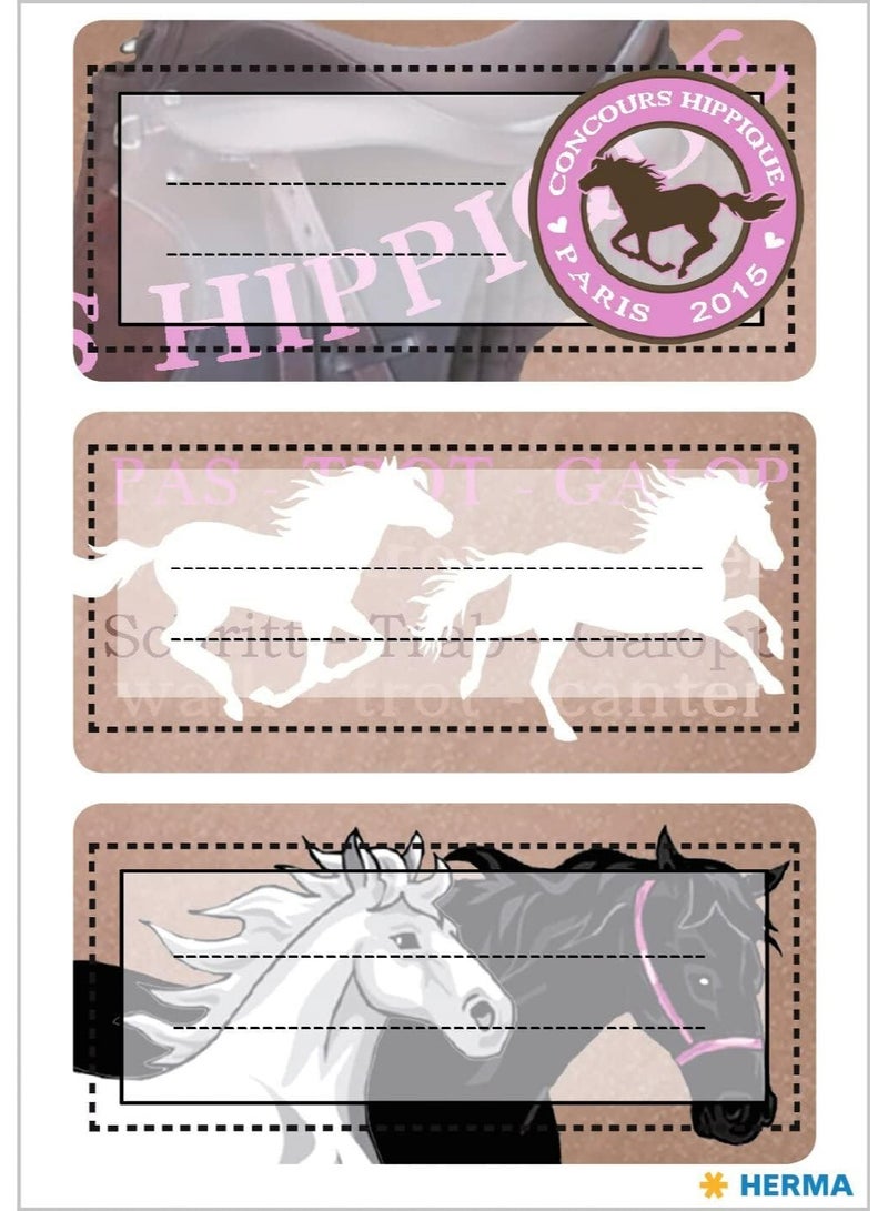Herma School Notebook Edge Stickers, Designed for Glitter Horses, Adhesive Stickers for School Notebooks and Textbooks, 6 Pieces, 35 x 76 mm - Herma Vario Glitter School Book Stickers #5526 - Image 2