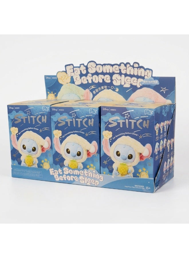 MINISO x Disney Stitch Eat Something Before Sleep Collection Vinyl Plush Keychain Blind Box, Full Display Set of 6 Sealed Mystery Boxes, Character Collectible for Display and Gifting - Image 4