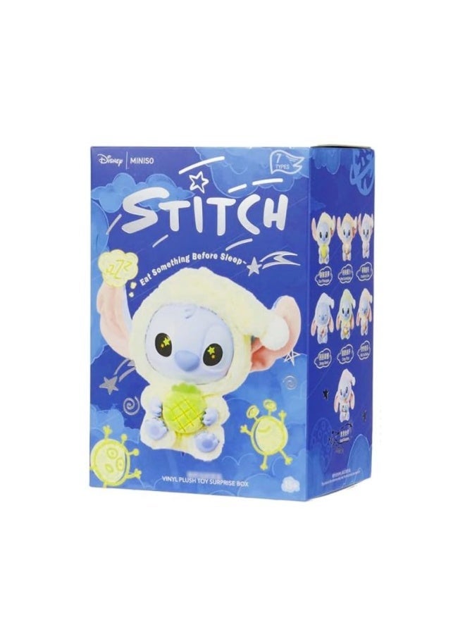 MINISO x Disney Stitch Eat Something Before Sleep Collection Vinyl Plush Keychain Blind Box, Full Display Set of 6 Sealed Mystery Boxes, Character Collectible for Display and Gifting - Image 2