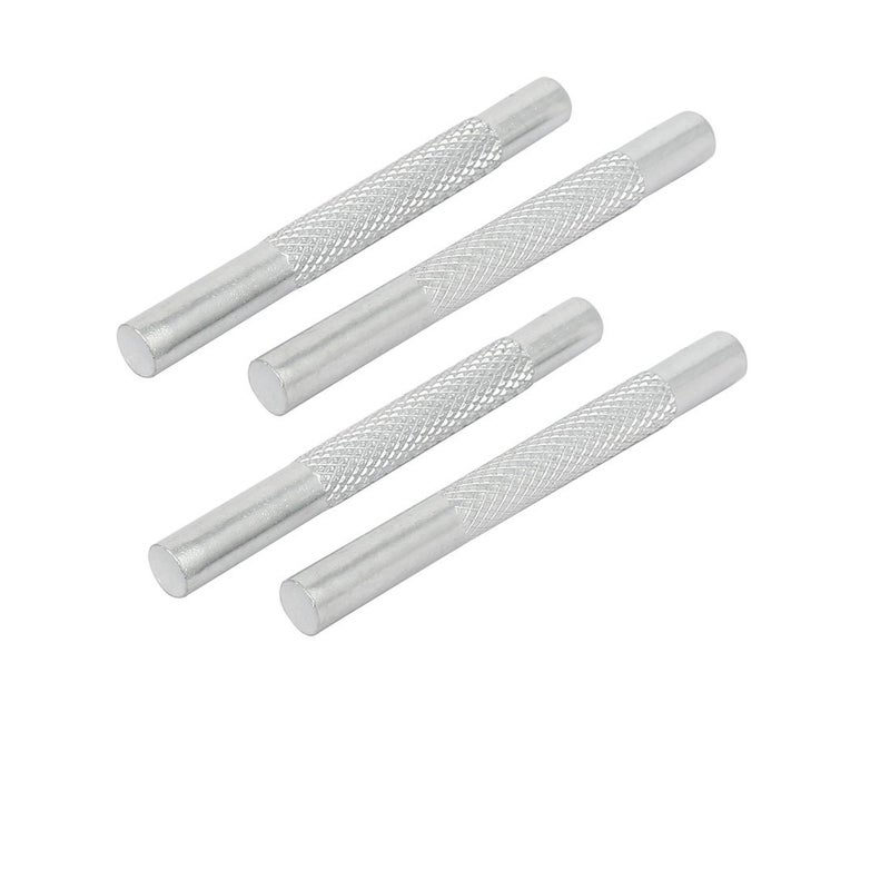 6مم مجموعة 4 قطع من المسامير المعدنية ذات اللون الفضي لثقب الجلود - Image 1