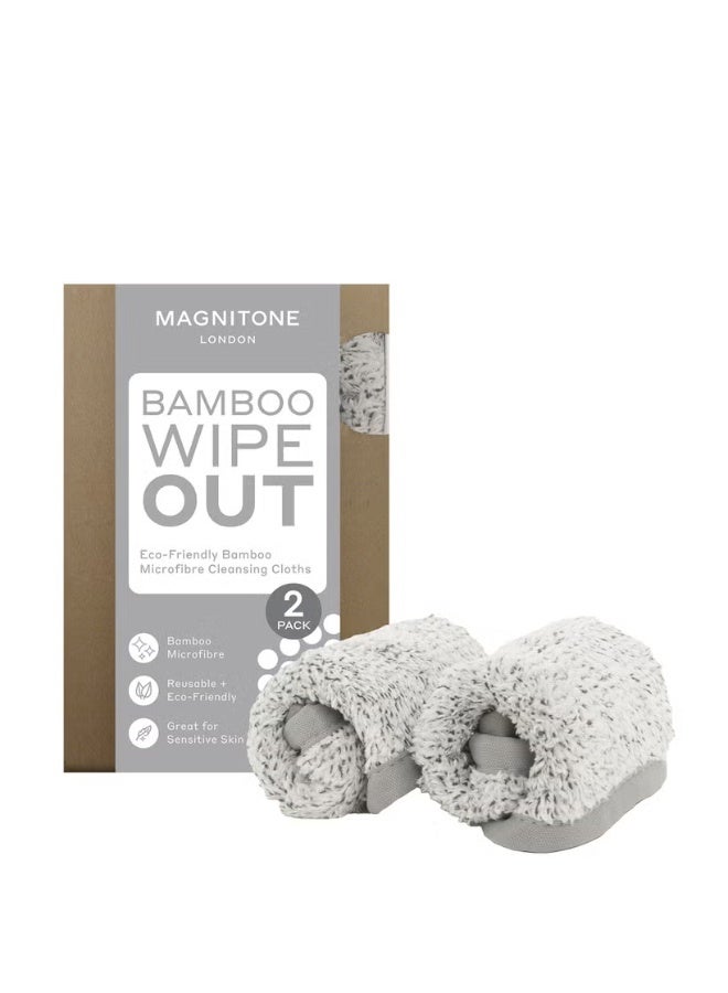 Magnitone London MAGNITONE WipeOut 100% Microfibre Bamboo Cleansing Cloths 2 Pack - Image 1