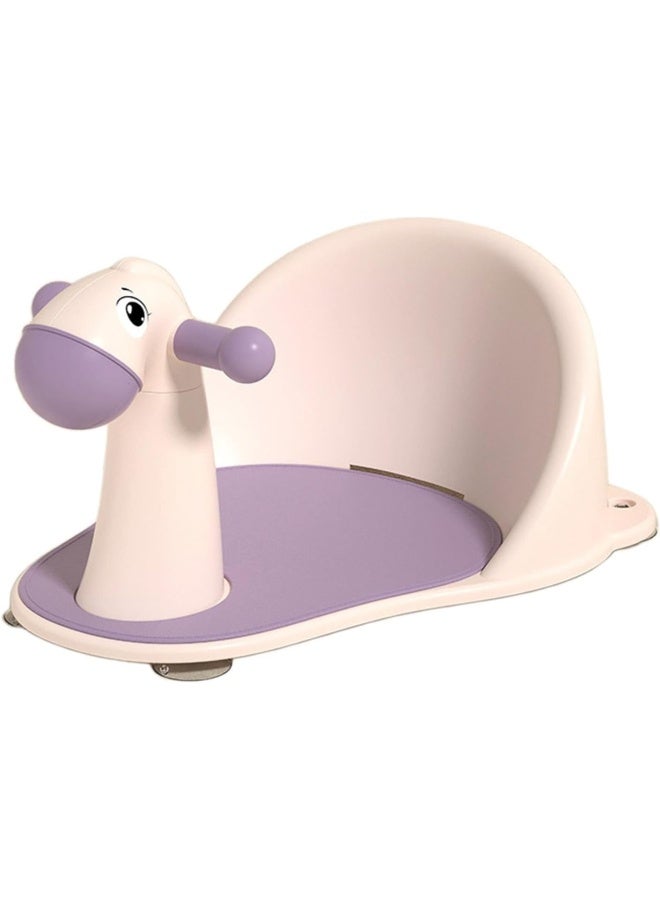 Premify Baby Bath Seat With Non-Slip Soft Seat Animal Shape Portable Baby Bathtub Seat With Cartoon Backrest Anti-Drop Does Not Peel With Suction Cups Shower Stool For Bathroom (Purple) - Image 3