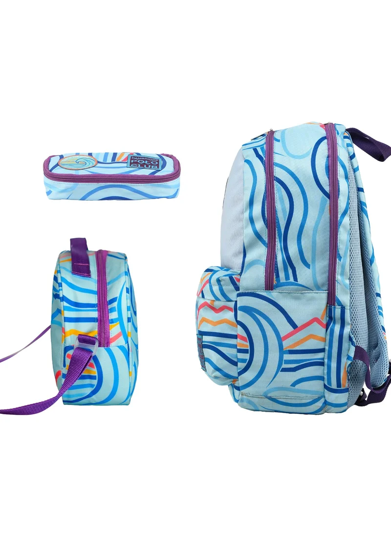 Cambridge Polo Club Wave Double Main Compartment Unisex Kids Primary School Bag Set