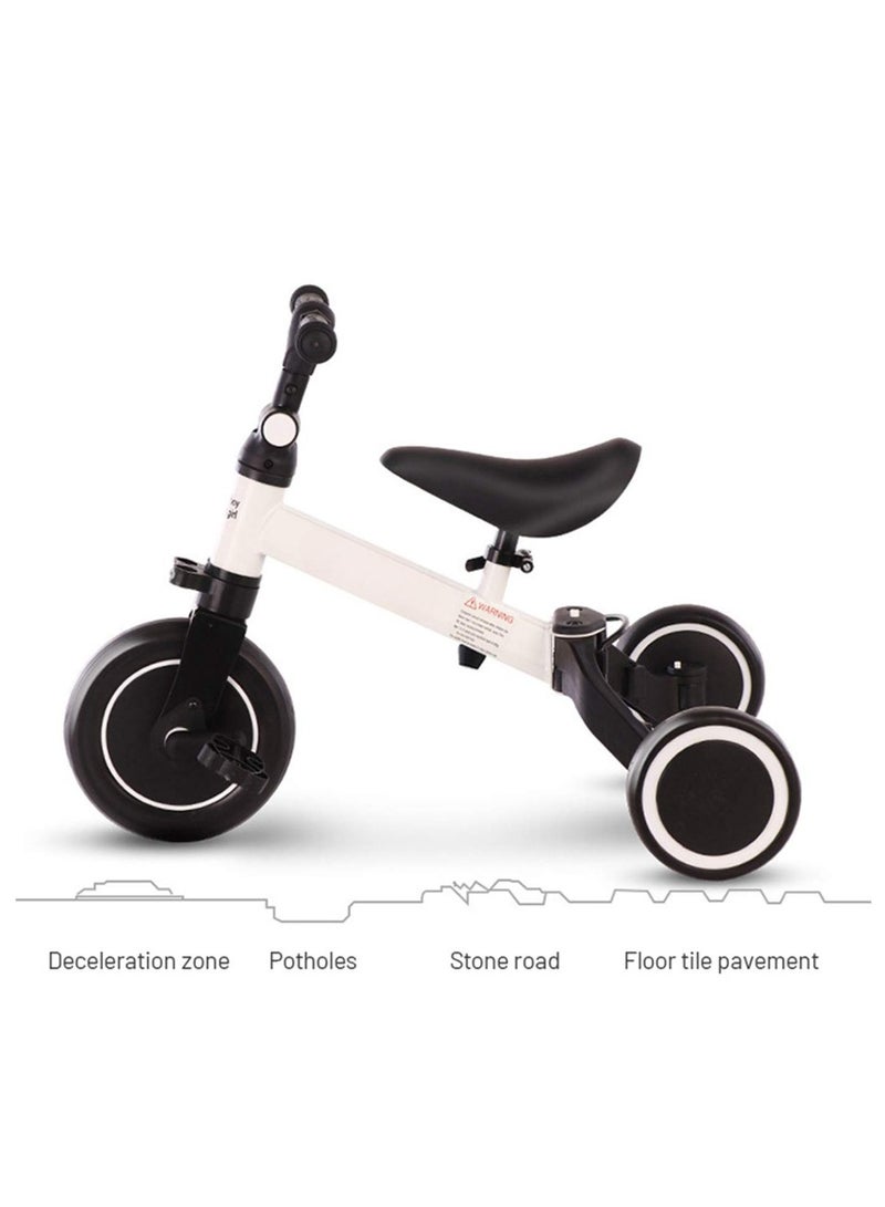 بيتشو دراجة ثلاثية العجلات للأطفال 4 في 1، مناسبة للأطفال من عمر 1.5 إلى 5 سنوات، متعددة الأغراض، مزودة بمقعد قابل للتعديل، مناسبة للاستخدام الداخلي والخارجي، مناسبة للأولاد والبنات، هدايا عيد الميلاد الأول، لون أبيض - Image 2