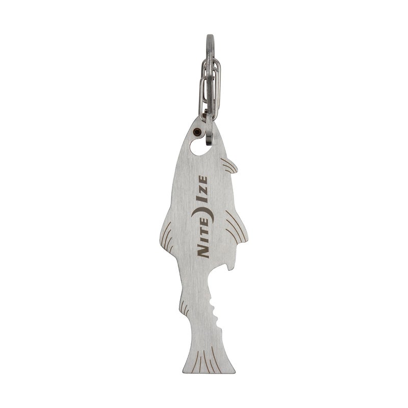 Nite Ize DoohicKey FishKey Key Tool Keychain Multi-Tool, Stainless, 1-Pack - Image 1