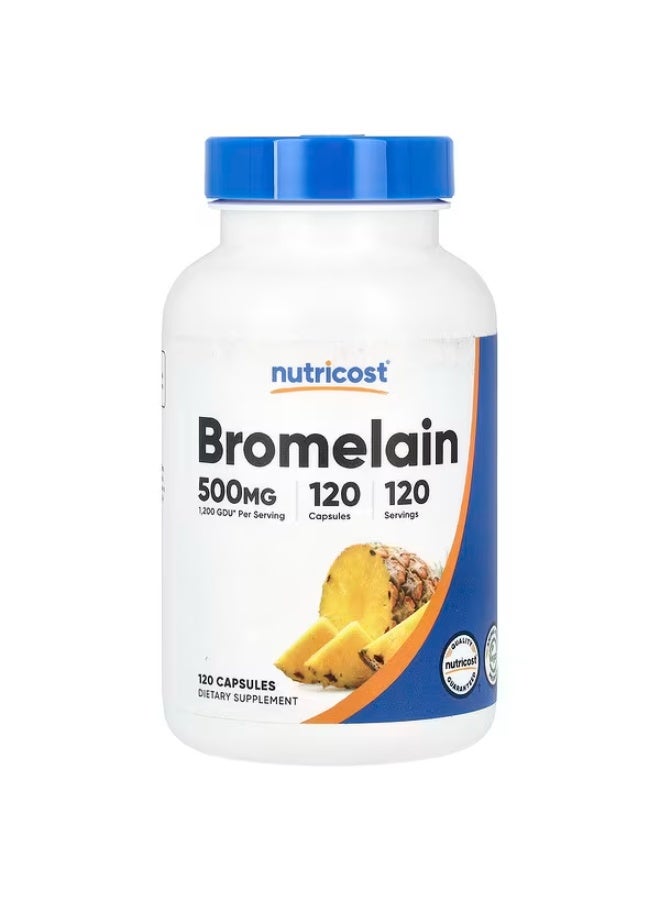Nutricost, Bromelain, 500 mg, 120 Capsules - Image 1
