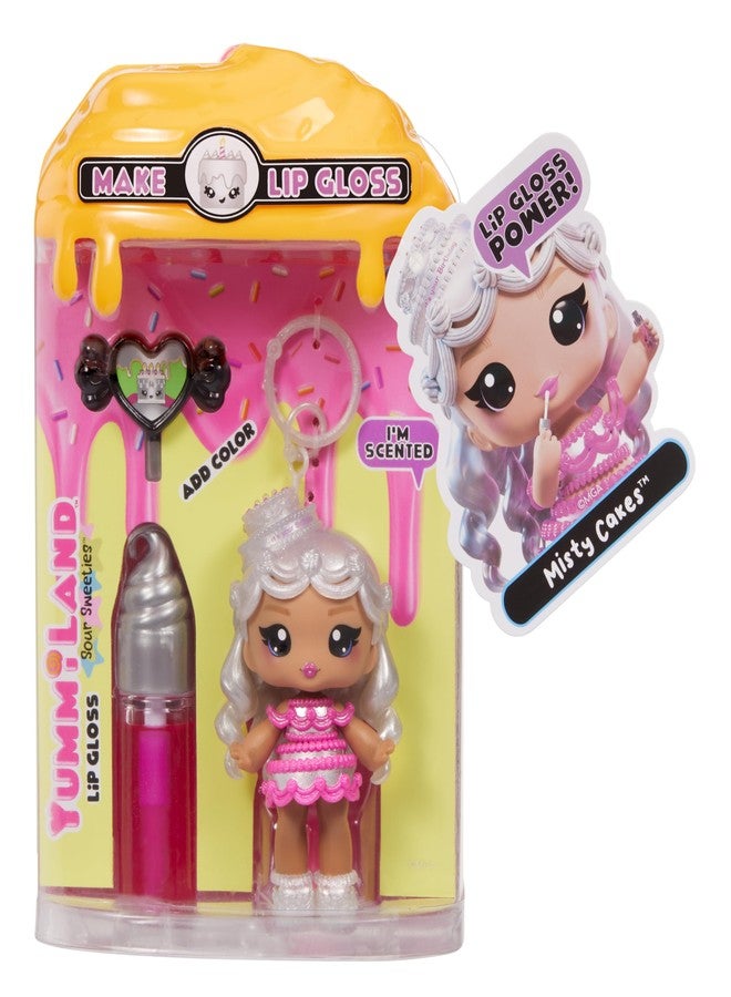 Yummiland Lip Gloss Doll: Sour Sweeties - Misty Cakes Includes DIY Lip Gloss + Removable Keychain, Cosmetic Play, Collectible, Ages 4+ - Image 5