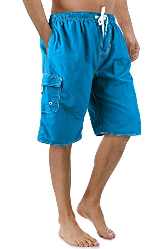 Srnede Mens Swim Trunks Swimming Trunks Swim Shorts Quick Dry 11 Inch with Mesh Lining Funny Swimwear Bathing Suits Blue - Image 2