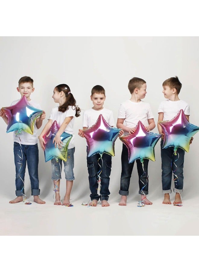 10 PCS Star Balloons 18 Inch, Gradient Foil Star Shaped Balloons, Mylar Helium Foil Balloons for Birthday Party Decorations, Baby Shower, Wedding Anniversary Backdrop Party Supplies - Image 3