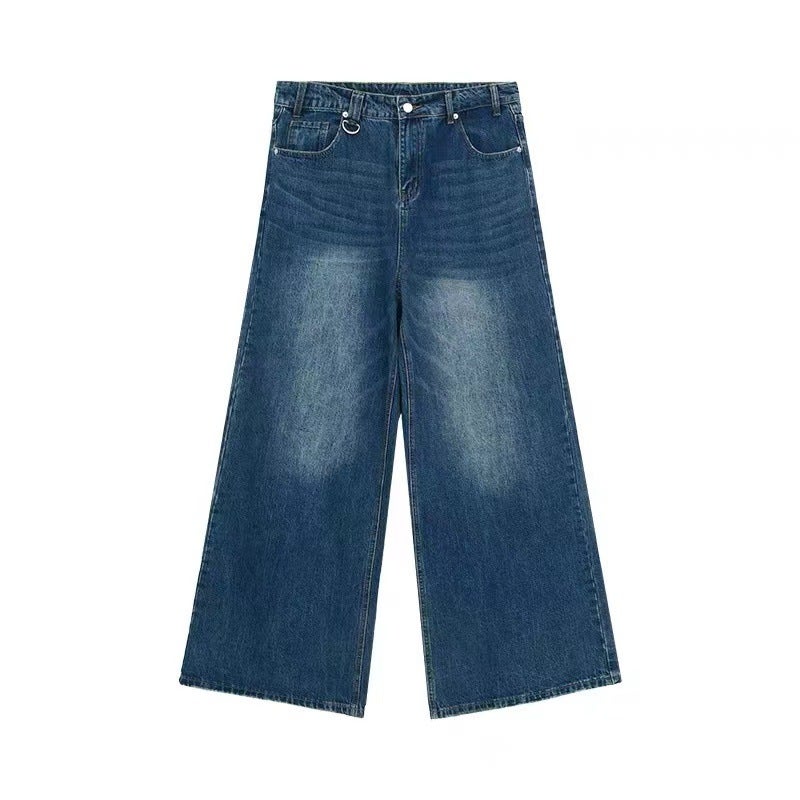 Mens Trendy Denim Shorts High-Quality 2024 Dark blue (trousers) 
