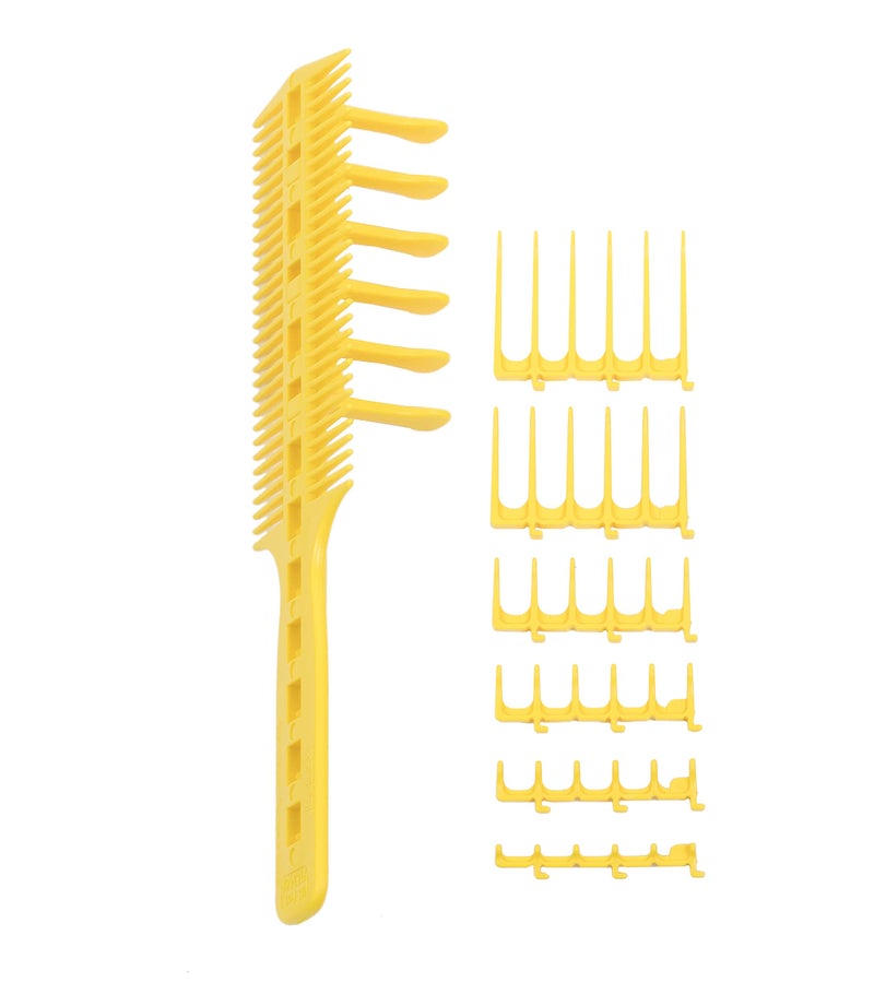 CombPal Scissor Clipper Over Comb Hair Cutting Tool DIY Home Hair Cutting Guide Comb Set Classic Set Yellow