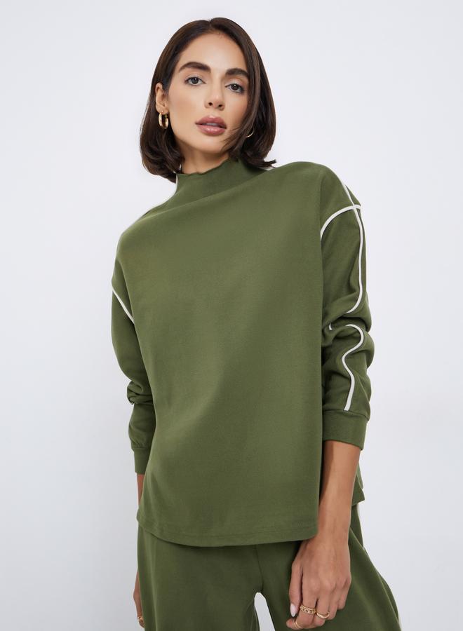 ستايلي سويت شيرت واسع بياقة عالية - Image 3