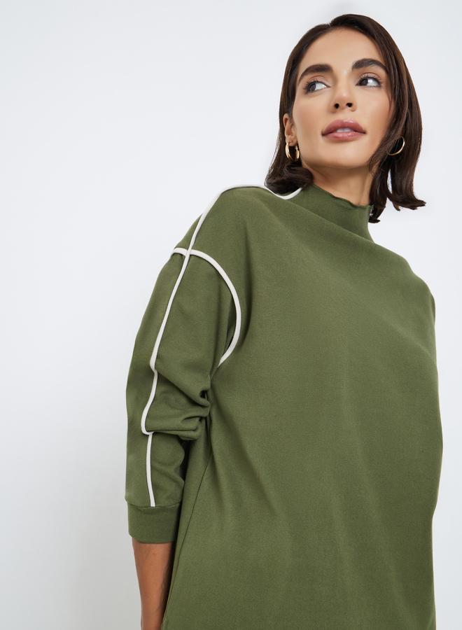 ستايلي سويت شيرت واسع بياقة عالية - Image 1