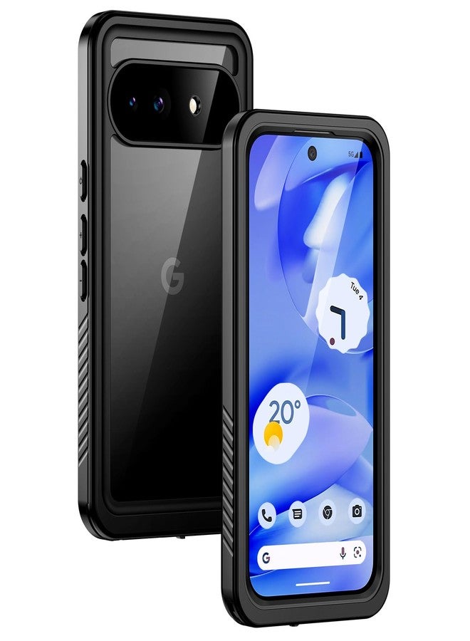 جراب Lanhiem لهاتف Pixel 9a، مقاوم للماء والغبار IP68، واقي شاشة مدمج، جراب هاتف متين كامل الجسم مقاوم للصدمات لهاتف Google Pixel 9a مقاس 6.3 بوصة، أسود - Image 1
