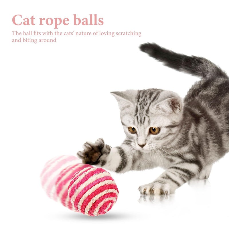 35 Pcs Sisal Cat Balls Interactive Scratcher Toys For Indoor Kitten Exercise Random Color - Image 4