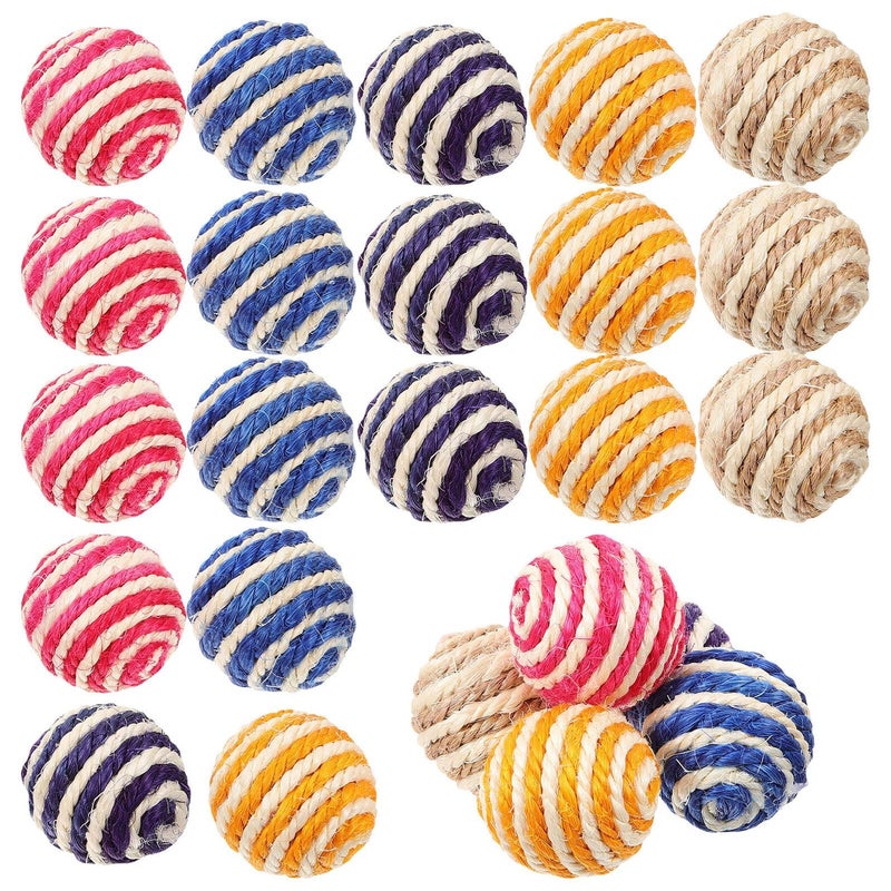 35 Pcs Sisal Cat Balls Interactive Scratcher Toys For Indoor Kitten Exercise Random Color - Image 2