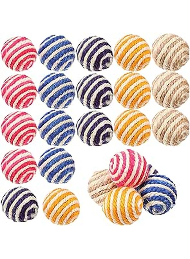 35 Pcs Sisal Cat Balls Interactive Scratcher Toys For Indoor Kitten Exercise Random Color - Image 1