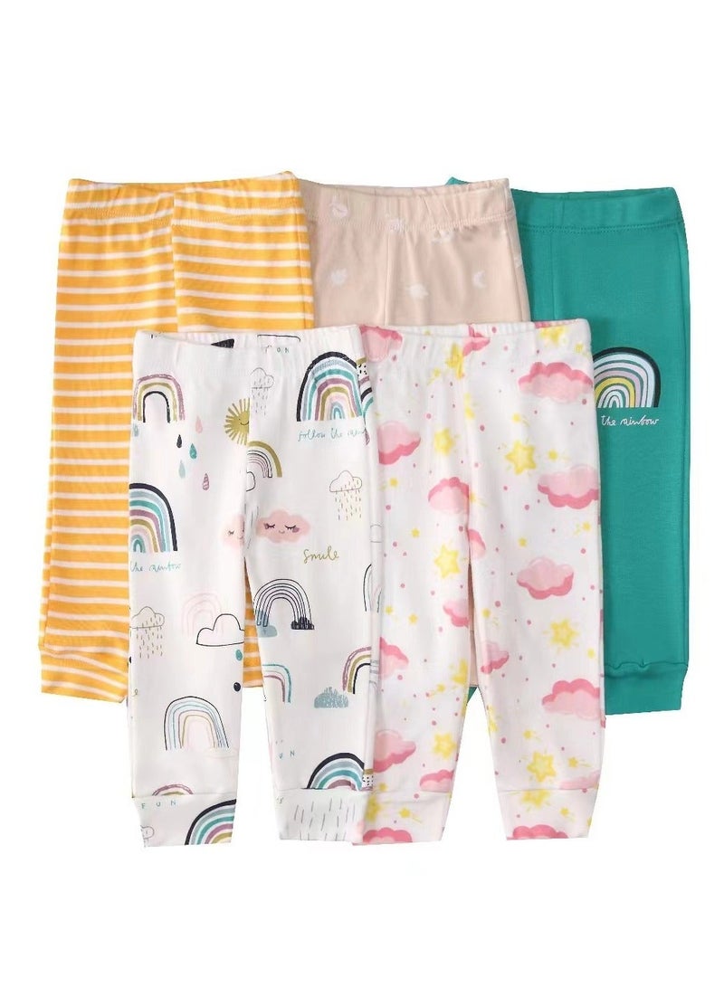 RedMapleTEK 5-Pack Of Elastic Breathable Cotton Trousers For Infants And Young Children - Image 1